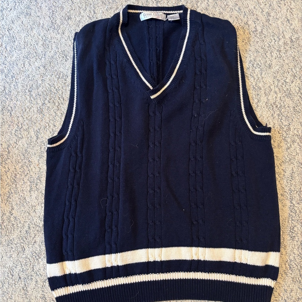 Vintage Men's Navy Sweater Vest